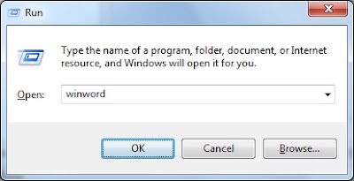 Run command for Microsoft word